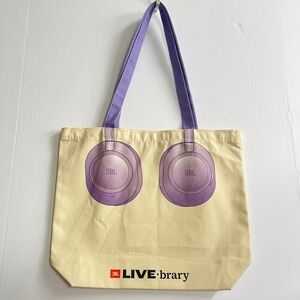 JBL Live-brary Headphones Canvas Tote Bag